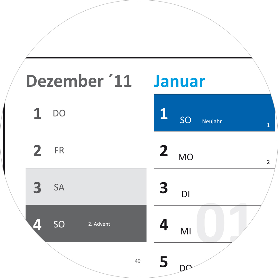 Sehr großer DIN A0 Wandkalender 2012   extra große Tageskästchen 