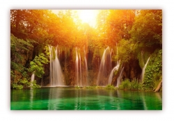 Poster (S821) Waldsee mit Wasserfall