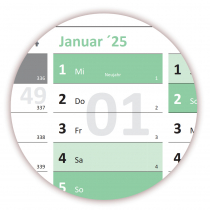 Wandkalender DIN A3 2025 Grn - gerollt