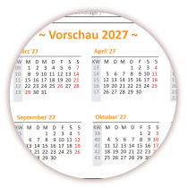 Wandkalender DIN A1 2026 Orange - gerollt