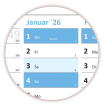 XXL Wandkalender 2026 - Classic-1 Hellblau