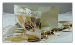25 Einladungskarten Din lang Hochzeit 4-seitig (EKT-105)