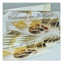 25 Einladungskarten Din lang Hochzeit 4-seitig (EKT-105)