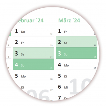 Wandkalender DIN A3 2024 Grn - gerollt