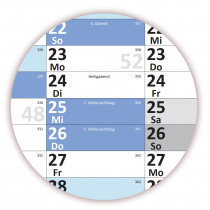 Abwischbarer Wandkalender DIN B1 2024 blau