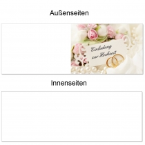 100 Einladungskarten A6 Hochzeit 4-Seitig (EKT-103)