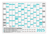 Wandkalender DIN A1 2025 Trkis - gerollt