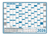 Wandkalender DIN A1 2026 Blau - gerollt