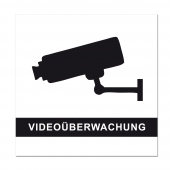 XL Folienaufkleber Videoberwachung weiss